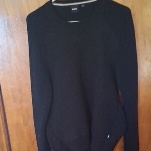 Boss Men's Black Crewneck Sweater